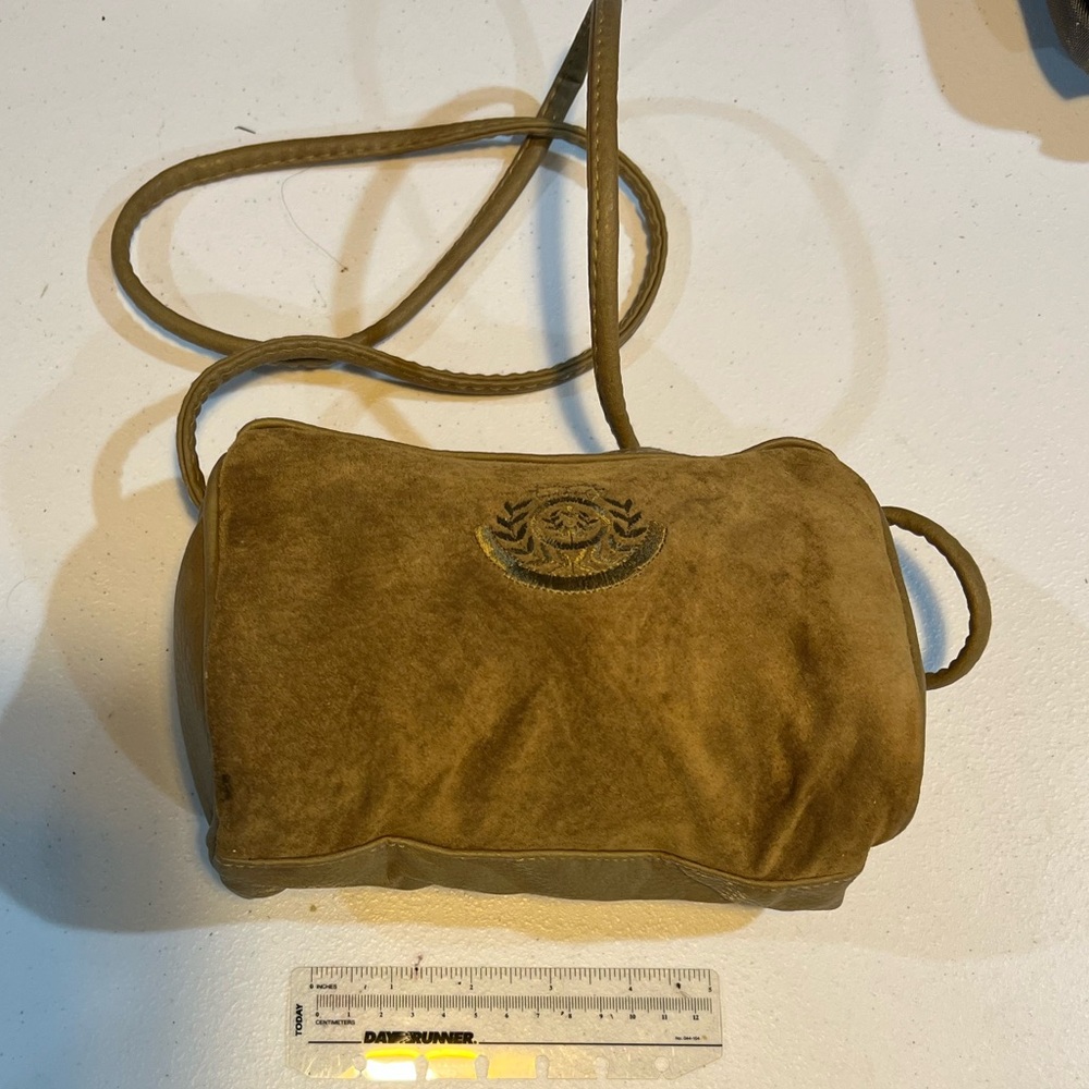 Brown Suede Crossbody Bag